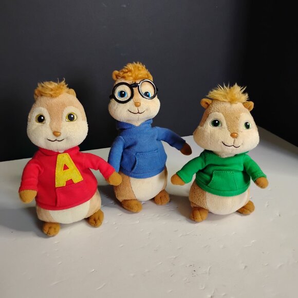 TY Alvin & The Chipmunks Alvin Simon & Theodore TY Beanie Baby Plushes - Picture 3 of 9